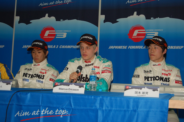 優勝記者会見にて: Cクラスのトップ３