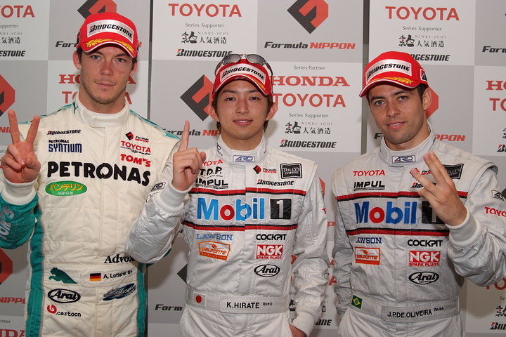 決勝記者会見: 上位３名のドライバーたち