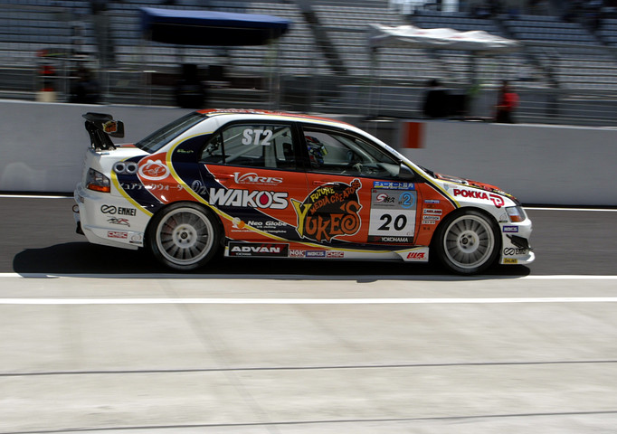 日曜朝のフリー走行でＳＴ２クラストップタイムは、RSｵｶﾞﾜ☆ﾎﾟｯｶADVANランサー