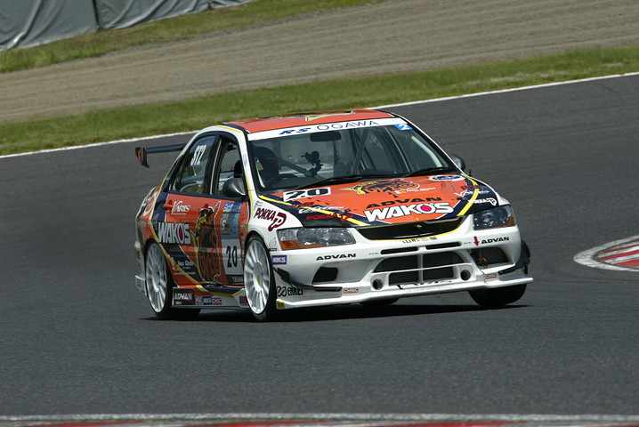 ＳＴ２クラスポールポジションのRSオガワ ☆ポッカADVAN　ランサー（大橋正澄／阪口良平／花岡翔太組）