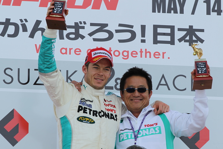 表彰式で優勝のロッテラーと舘トムス監督