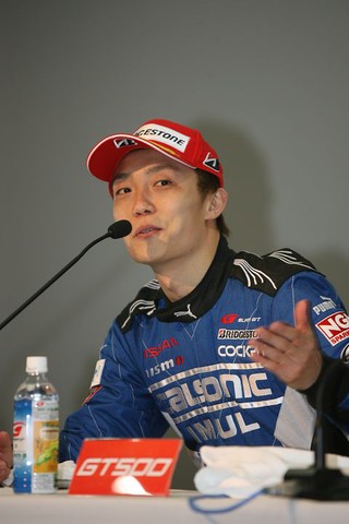 決勝記者会見: GT500クラスで優勝した安田裕信（カルソニックIMPUL GT-R）