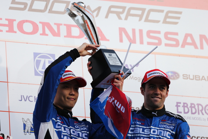 決勝レース: GT500クラスで優勝した安田裕信／ジョアオ・パオロ・デ・オリベイラ組