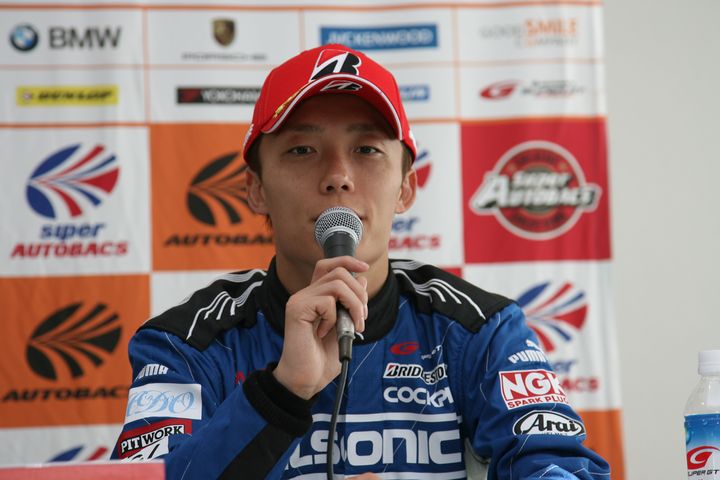 公式予選記者会見： GT300クラスポールシッターの安田裕信（ TEAM IMPUL）