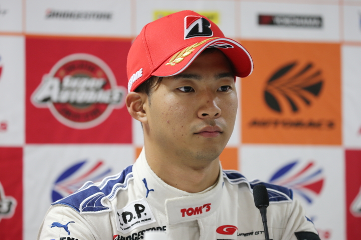 GT500クラスポールポジションの平川亮（LEXUS TEAM KeePer TOM'S）