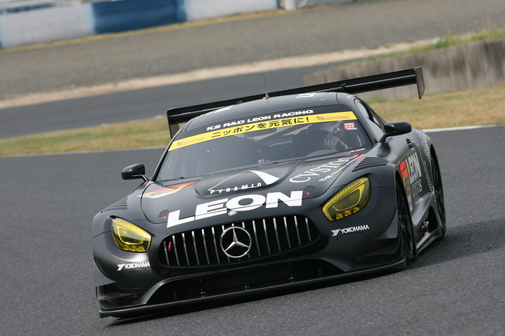 GT300クラス公式練習トップタイムの黒澤治樹／蒲生尚弥組（LEON CVSTOS AMG-GT）