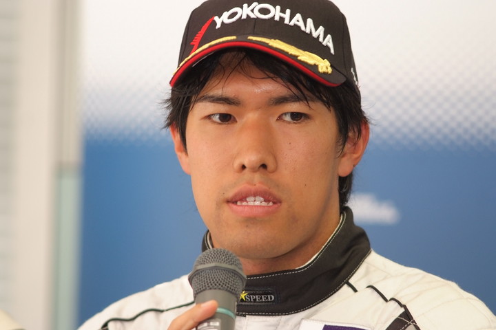 決勝記者会見: Nクラス3位の廣田築（アルビレックス・レーシングチーム）