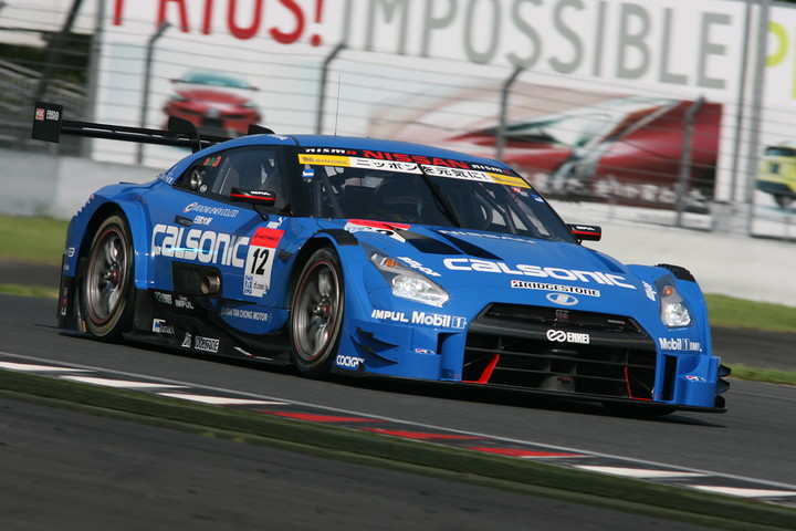 GT500クラスポールポジションの安田裕信／ジョアオ・パオロ・デ・オリベイラ組（カルソニックIMPUL GT-R）