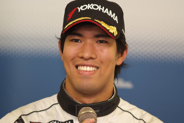 決勝記者会見: Nクラス3位の廣田築（アルビレックス・レーシングチーム）