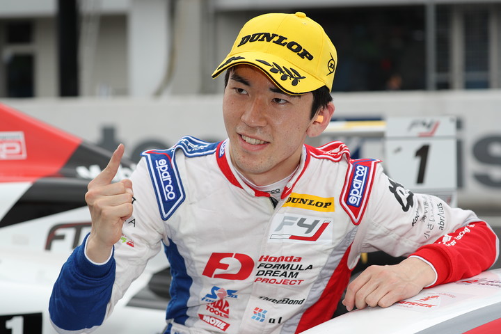 優勝した笹原右京（Hondaフォーミュラ・ドリーム・プロジェクト）