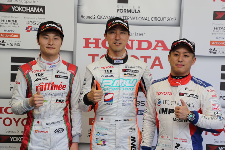 レース2予選フォトセッション: トップ3人のドライバーたち