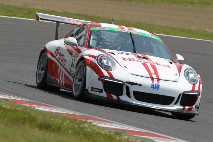 ST-1クラスポールポジションは影山正美／小川勝人／富田竜一郎組（Nissoku Porsche991 GT3 Cup）