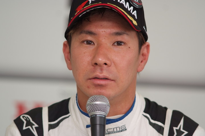 予選記者会見: 3位の小林可夢偉（KCMG）