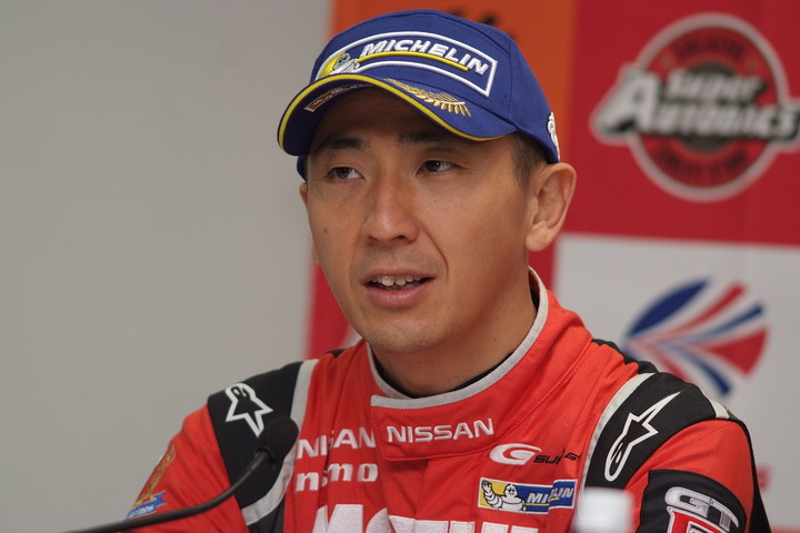 GT500クラスポールポジションの松田次生（NISMO）