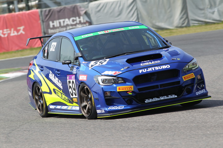 ST-2クラスポールポジションは大澤学／後藤比東至／井口卓人／石坂瑞基組（DAMD MOTUL ED WRX STI）
