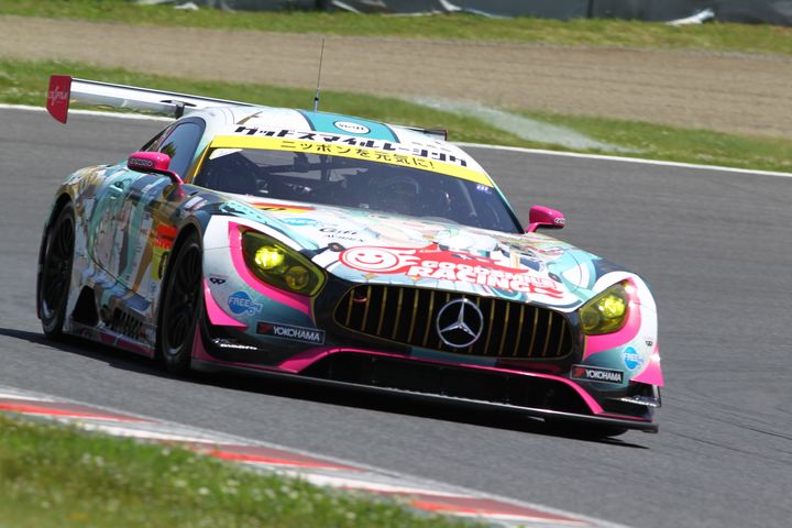 GT300クラス予選3位の谷口信輝／片岡龍也組（グッドスマイル初音ミクAMG）