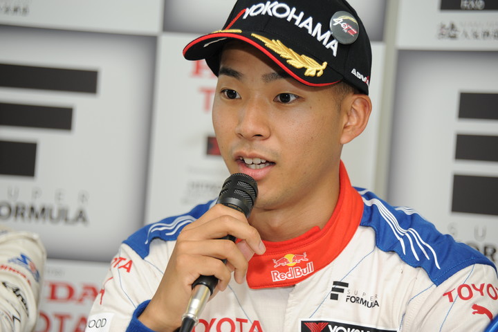 予選記者会見: 3位の平川亮（ITOCHU ENEX TEAM IMPUL）