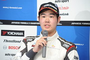 決勝記者会見: 3位の根本悠生（ALBIREX RACING TEAM）