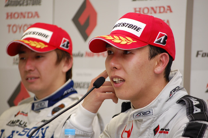 決勝レース1記者会見: 3位の小暮卓史（PIAA NAKAJIMA）