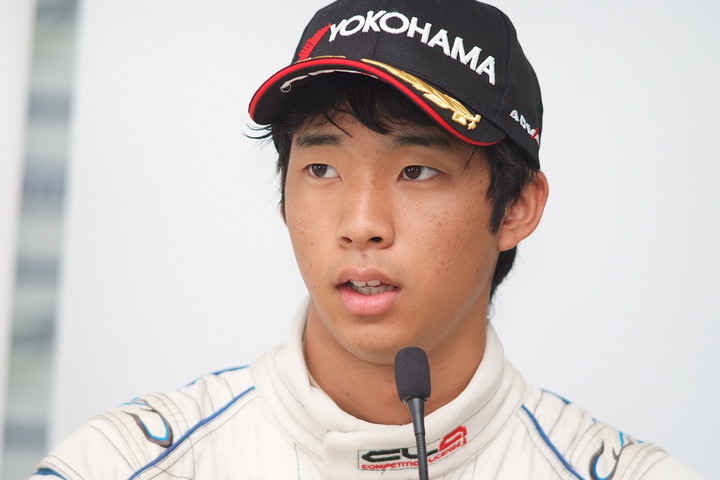 決勝記者会見: 決勝3位の平川亮（RSセリザワ）