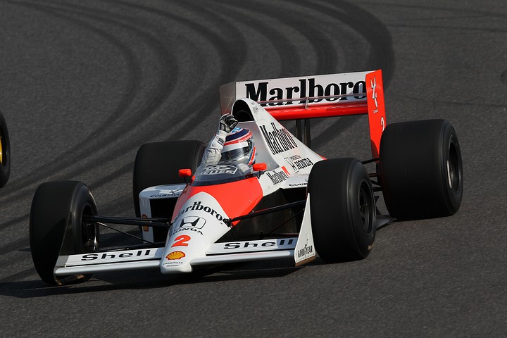 鈴鹿ファン感謝デー1日目:  F1レジェンドに登場した、マクラーレンMP4/5／ホンダ（佐藤琢磨）