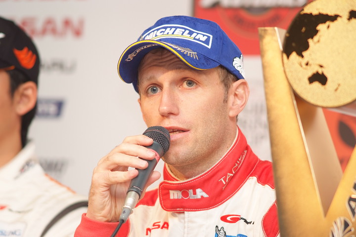 JAFGPレース1決勝記者会見: GT300クラス優勝の藤井誠暢（S Road REITO MOLA GT-R）