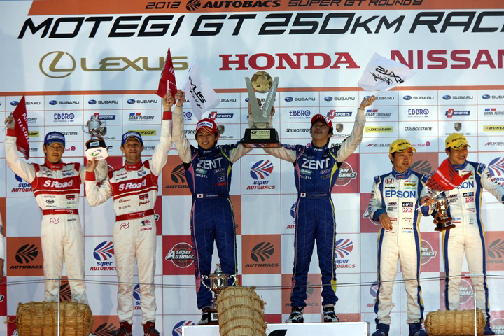 GT500クラスの暫定表彰式