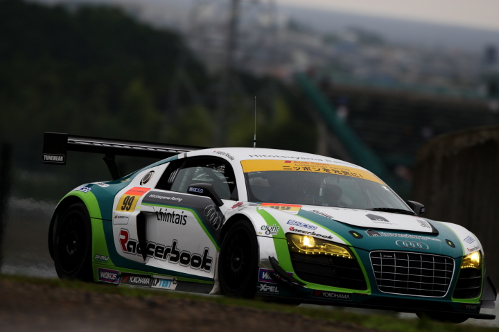 鈴鹿公式テスト: Racerbook Audi R8 LMS（マイケル・キム／安岡秀徒／都筑善雄組）