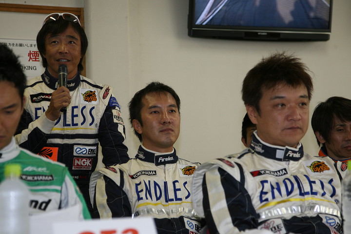 予選記者会見: ST-1クラスPPの峰尾恭輔／谷口行規／高木真一（ENDLESS･ADVAN･380RS-C）