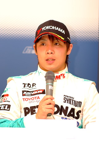 決勝記者会見: 決勝2位の勝田貴元（トムス）