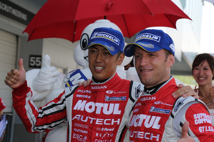 ノックアウト予選: GT500クラスのポールシッター（柳田真孝／ロニー・クインタレッリ）