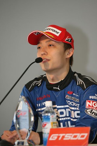 予選記者会見: GT500クラスポールポジションの安田裕信（カルソニックIMPUL GT-R）