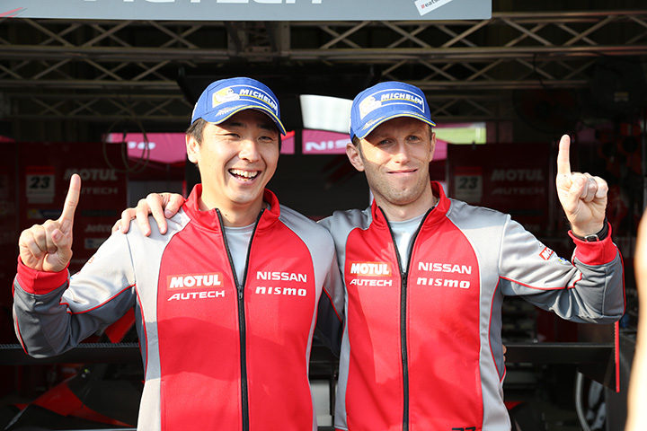 GT500クラスでポールポジションを獲得した松田次生／ロニー・クインタレッリ組（MOTUL AUTECH GT-R）