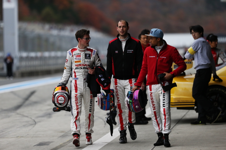 ニッサンGTアカデミーから抜てきされたルーカス・オルドネス（左）、ウォルフガング・ライプ（中）、ヤン・マーデンボロー（右）