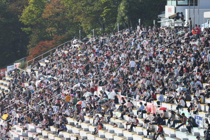 数多くの東北の観客が詰めかけメーンスタンドはほぼ満席？