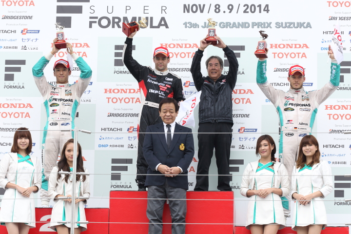 決勝レース1: 暫定表彰式、トップ3のドライバーたち