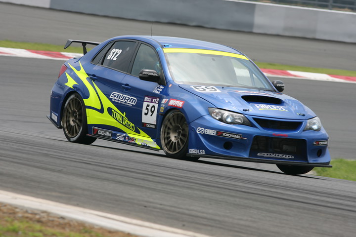 ST-2クラスポールポジションの大澤学／吉田寿博／松田晃司組（ST-2:STURM・MOTUL・ED インプレッサ）