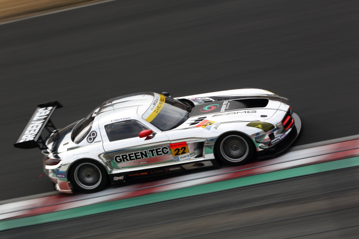 岡山ファン感謝デー公式テスト4回目: 和田久／城内政樹組（グリーンテックSLS AMG GT3）