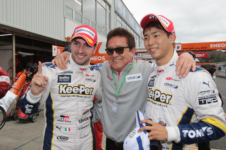 GT500クラスポールポジションの（アンドレア・カルダレッリ／平川亮組KeePer TOM'S RC F）