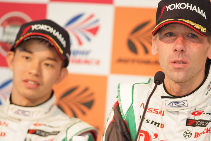 決勝記者会見: GT500クラス優勝のミハエル・クルム（D'station ADVAN GT-R）