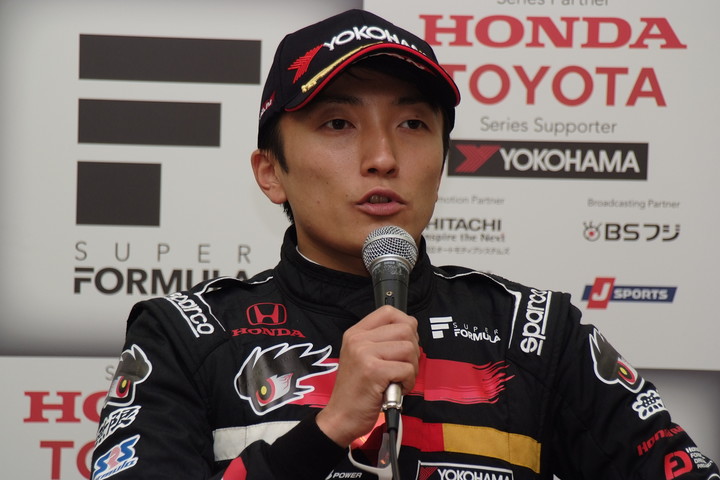 予選記者会見: 2位の野尻智紀（TEAM MUGEN）