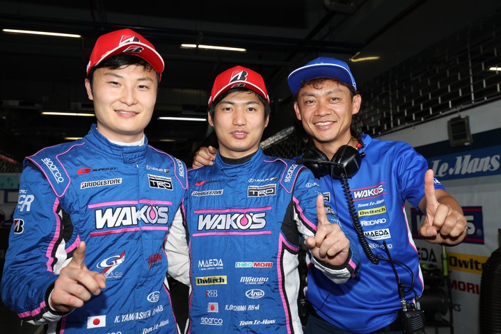 公式予選: GT500クラスポールシッターの山下健太、大嶋和也、脇阪寿一監督（LEXUS TEAM LEMANS WAKO'S）