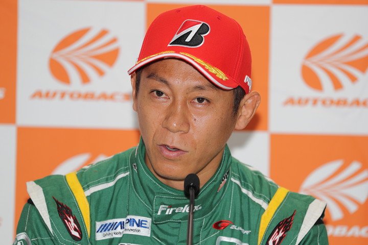 決勝記者会見: GT300クラスポールポジションの脇阪薫一（埼玉トヨペット Green Brave）