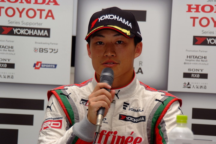 予選記者会見: 3位の国本雄資（KONDO RACING）