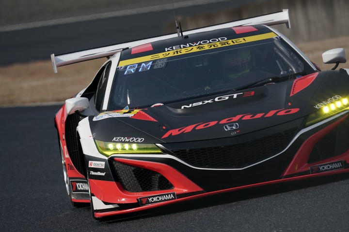 公式テスト岡山3回目: GT300クラス2位の道上龍／ジェイク・パーソンズ組（Modulo KENWOOD NSX GT3）