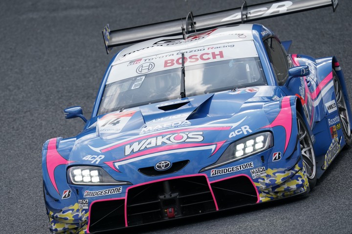 公式テスト岡山3回目: トップタイムの大嶋和也／坪井翔組（WAKO'S 4CR GR Supra）