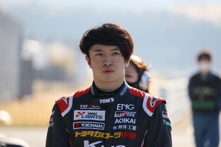 第9戦でポールポジションを獲得した宮田莉朋（COROLLA CHUKYO Kuo TEAM TOM'S）