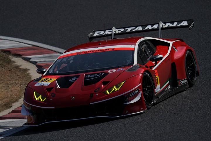 公式テスト岡山3回目: GT300クラストップタイムは松浦孝亮／坂口夏月組（グランシード ランボルギーニGT3）