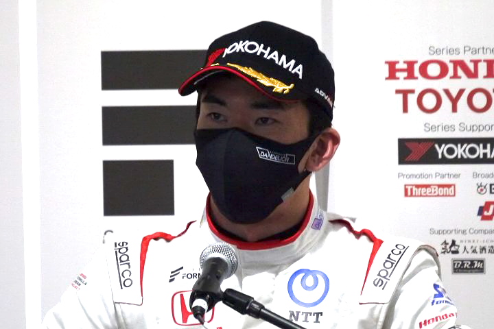 予選記者会見: 3位の笹原右京（DOCOMO TEAM DANDELION RACING）