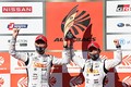 表彰式: GT500クラスで優勝した山本尚貴／牧野任祐組（TEAM KUNIMITSU）